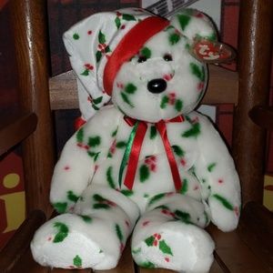 Christmas 1998 Ty 15" Tall Beanie Baby Buddy Bear Holly Jingle Holiday w Tag